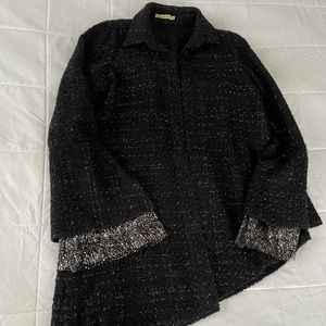 LYSANDRE PARIS Long Tweed Overshirt Coat! Very Sex in the City look!